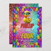 Rubber Duck Sondercharakter Geburtstag einladen Einladung (Vorne/Hinten)