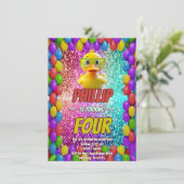 Rubber Duck Sondercharakter Geburtstag einladen Einladung (Stehend Vorderseite)