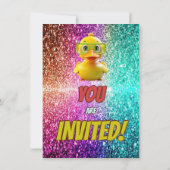 Rubber Duck Sondercharakter Geburtstag einladen Einladung (Rückseite)