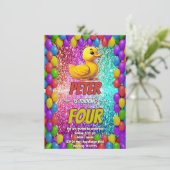 Rubber Duck Sondercharakter Geburtstag einladen Einladung (Stehend Vorderseite)