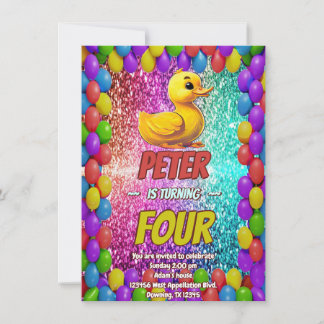 Rubber Duck Sondercharakter Geburtstag einladen Einladung