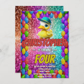 Rubber Duck Sondercharakter Geburtstag einladen Einladung (Vorne/Hinten)