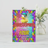 Rubber Duck Sondercharakter Geburtstag einladen Einladung (Stehend Vorderseite)