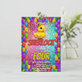 Rubber Duck Sondercharakter Geburtstag einladen Einladung (Stehend Vorderseite)