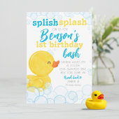 Rubber Duck Splish Splash Geburtstag Einladung