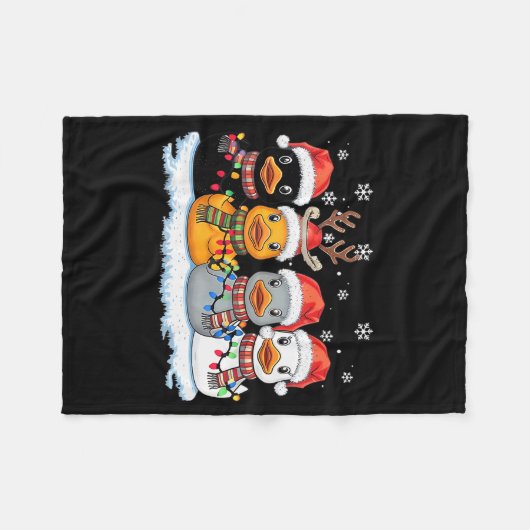 Rubber Duck Squad Christmas Light Reindeer Crew Xm Fleecedecke (Vorderseite (Horizontal))