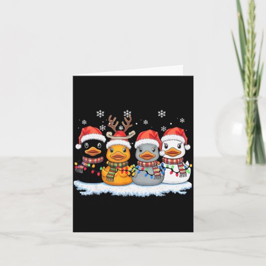 Rubber Duck Squad Christmas Light Reindeer Crew Xm Karte (Vorderseite)