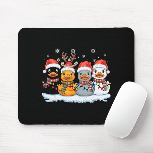 Rubber Duck Squad Christmas Light Reindeer Crew Xm Mousepad (Mit Mouse)