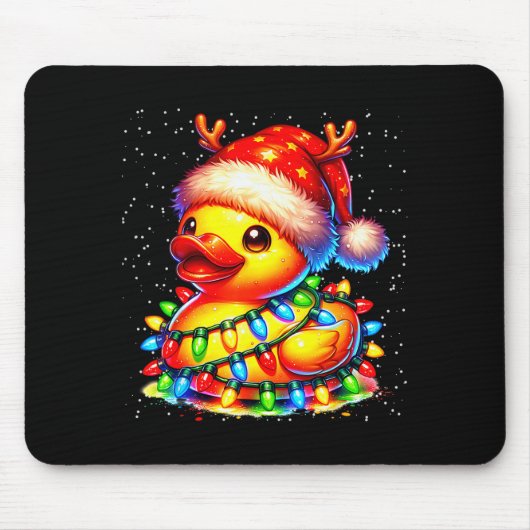 Rubber Duck Squad Christmas Light Reindeer Crew Xm Mousepad (Vorne)
