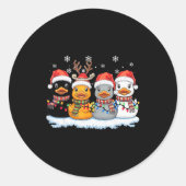 Rubber Duck Squad Christmas Light Reindeer Crew Xm Runder Aufkleber (Vorderseite)