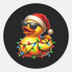 Rubber Duck Sungles Niedlich Weihnachten Weihnacht Runder Aufkleber