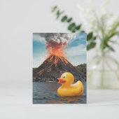 Rubber Duck Surreal Volcano Postkarte (Stehend Vorderseite)
