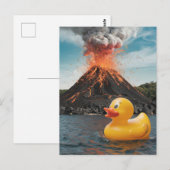 Rubber Duck Surreal Volcano Postkarte (Vorne/Hinten)