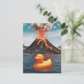 Rubber Duck Surreal Volcano Postkarte (Stehend Vorderseite)