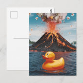 Rubber Duck Surreal Volcano Postkarte (Vorne/Hinten)