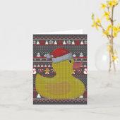 Rubber Duck Ugly Weihnachtsmannmütze Duck Christma Karte (Gelbe Blume)