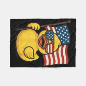 Rubber Duck Usa Flag Independence Day Bath Duck Fleecedecke (Vorderseite (Horizontal))