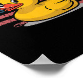 Rubber Duck Usa Flag Independence Day Bath Duck Poster (Ecke)