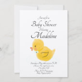 Rubber Duck Wasserfarbene Babydusche Rustikal Einladung (Vorderseite)