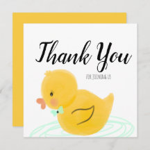 Rubber Duck Watercolor Babydusche Danke