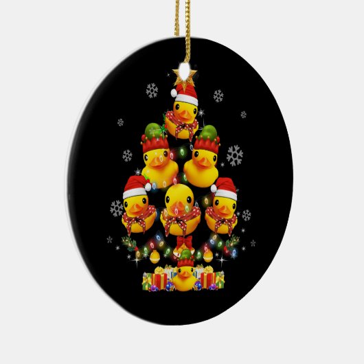 Rubber Duck Weihnachtsbaum Xmas Licht umgeben D Keramik Ornament (Rechts)
