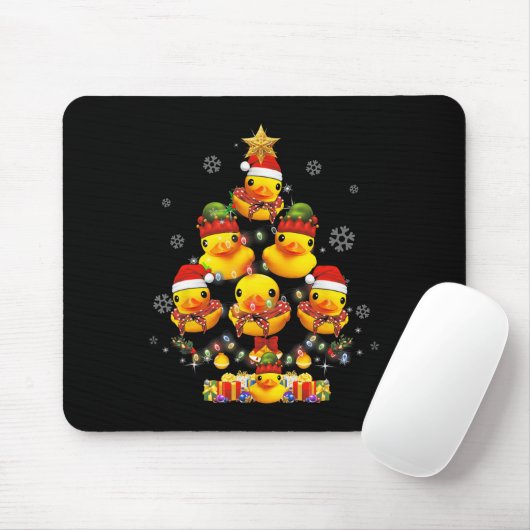 Rubber Duck Weihnachtsbaum Xmas Licht umgeben D Mousepad (Mit Mouse)