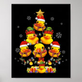 Rubber Duck Weihnachtsbaum Xmas Licht umgeben D Poster (Vorne)