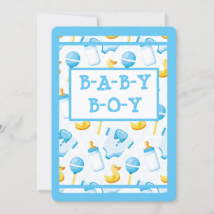 Rubber Duckie Blue Boy Baby Dusche Einladung