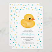 Rubber Duckie Blue Boy Baby Shower Einladung (Vorne/Hinten)