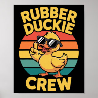 Rubber Duckie Crew Liebt Enten Retro Vintage  Poster