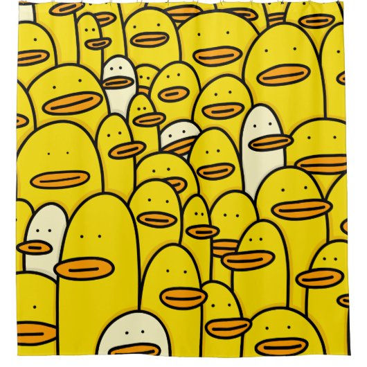 Rubber Duckie Doddle Art Pattern Duschvorhang (Vorderseite)