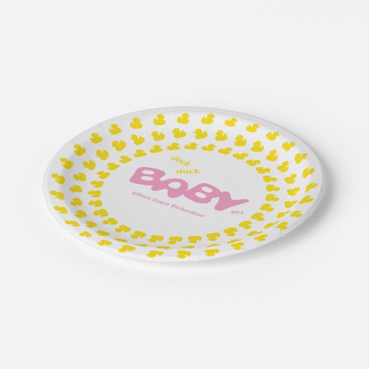 Rubber Ducks Duck Duck Baby Pappteller (Schrägansicht)