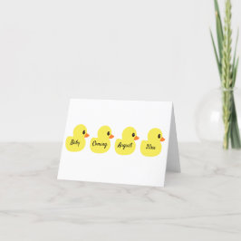Rubber Ducky Baby Announcards Dankeskarte