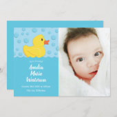 Rubber Ducky Baby Birth Ankündigung (Vorne/Hinten)