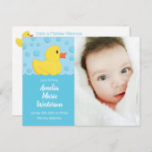Rubber Ducky Baby Birth Ankündigung Postkarte (Vorne/Hinten)