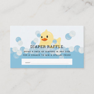 Rubber Ducky Baby Boy Blue Diaper Raffle Ticket Begleitkarte