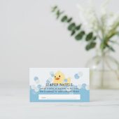 Rubber Ducky Baby Boy Blue Diaper Raffle Ticket Begleitkarte (Stehend Vorderseite)