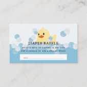 Rubber Ducky Baby Boy Blue Diaper Raffle Ticket Begleitkarte (Vorderseite)