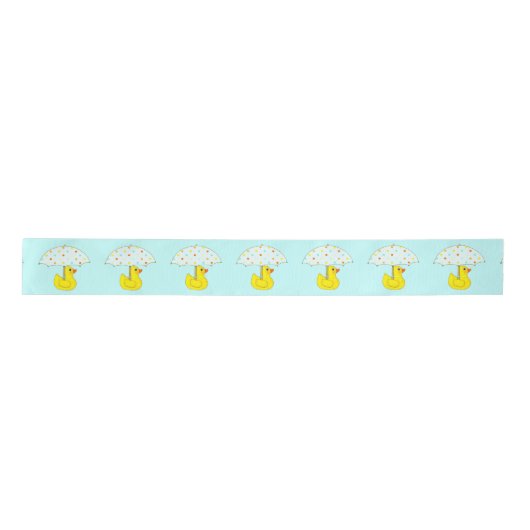 Rubber Ducky Baby Duckling Umbrella Satin Ribbon Satinband (Vorderseite)