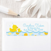 Rubber Ducky Baby Ducky Anschrift Etikett blau gel (Insitu)