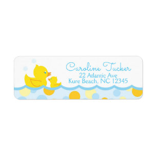 Rubber Ducky Baby Ducky Anschrift Etikett blau gel