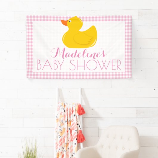 Rubber Ducky Baby Dusche Banner (Insitu)