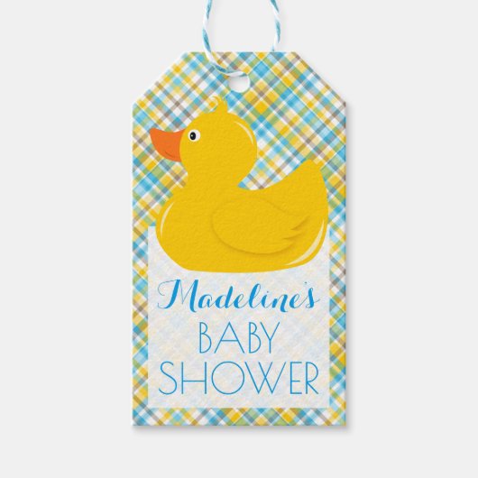 Rubber Ducky Baby Dusche Geschenkanhänger (Vorderseite)