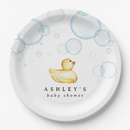 Rubber Ducky Baby Dusche Pappteller (Vorderseite)