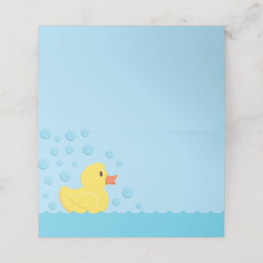 Rubber Ducky Baby Dusche Platzkarte (Außenseite Aufgefaltet)