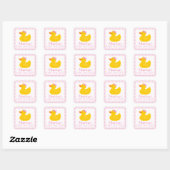 Rubber Ducky Baby Dusche Quadratischer Aufkleber (Blatt)