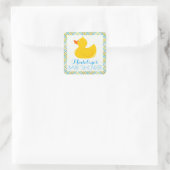Rubber Ducky Baby Dusche Quadratischer Aufkleber (Tasche)