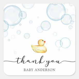 Rubber Ducky Baby Dusche Quadratischer Aufkleber
