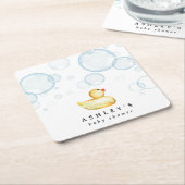 Rubber Ducky Baby Dusche Rechteckiger Pappuntersetzer (angewinkelt)