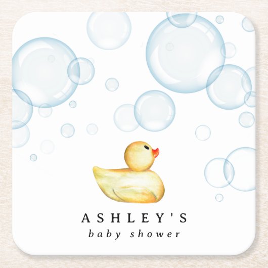Rubber Ducky Baby Dusche Rechteckiger Pappuntersetzer (Vorderseite)